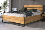 LOFT hálószoba ágy 160X200 matraccal és tárolóval, tölgyfában