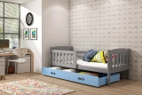Jacquot 90x190 egyszemélyes tiniágy fiókkal, szürke/kék
