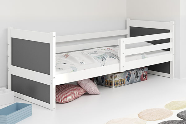 Ifjúsági egyszemélyes ágy RICO 80X190 matraccal, fehér/grafit