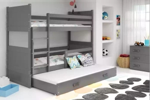 Rico 3 üléses tini emeletes ágy 90x190 fiókkal, szürke