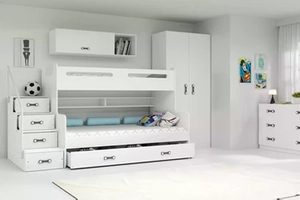 Ifjúsági emeletes ágy MAX 3 120X200 matraccal és fiókkal, fehér színben