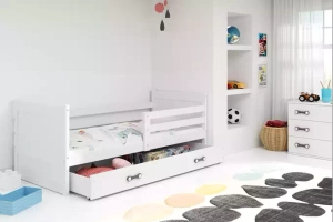 Rico egyszemélyes tiniágy 90x190 fiókkal, fehér színben