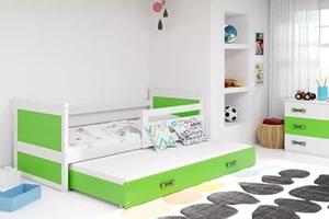 RICO 80X190 kihúzható ifjúsági ágy fiókkal, fehér/zöld