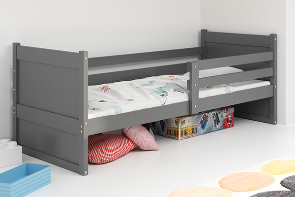 Egyszemélyes ifjúsági ágy RICO 90X200, matraccal, grafit