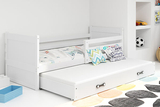RICO 90X200 kihúzható ifjúsági ágy fiókkal, fehér színben