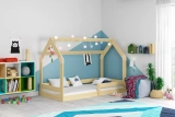 Gyermek egyszemélyes ágy DOMEK 1 80X160, fenyőfa