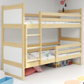 Ifjúsági emeletes ágy RICO 90X200 matraccal, fenyőfa/fehér