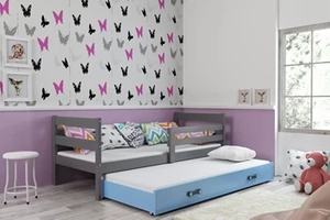Kihúzható ifjúsági ágy ERYK 80X190 fiókkal, grafit/kék