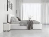 HILTON 160X200 kárpitozott hálószoba ágy, fehér, tárolódobozzal