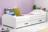 Ifjúsági egyszemélyes ágy LILI 90X200 fiókkal, fehér színben