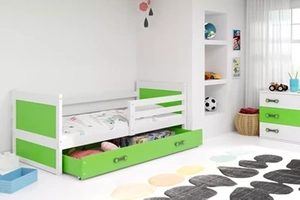 RICO 80X190 egyszemélyes ifjúsági ágy fiókkal, fehér/zöld