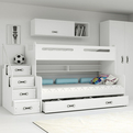 Ifjúsági emeletes ágy MAX 3 120X200 matraccal és fiókkal, fehér színben