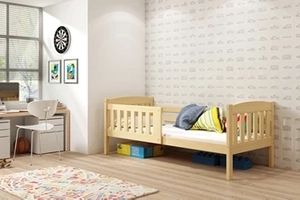 KUBUŚ 80X190 egyszemélyes ifjúsági ágy matraccal, fenyőfa
