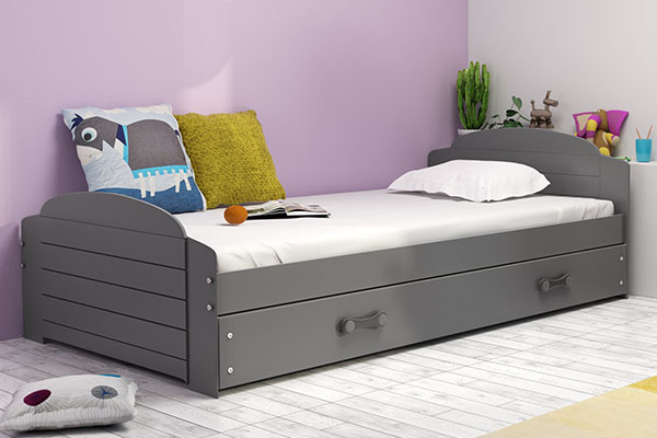 Ifjúsági egyszemélyes ágy LILI 90X200 fiókkal, grafit