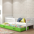 Jacquot 90x190 tini franciaágy fiókkal, fehér/zöld