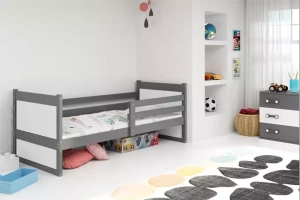 Rico egyszemélyes tini ágy 90x190 matraccal, szürke/fehér