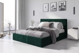 HILTON 140X200 kárpitozott hálószoba ágy, zöld, tárolódobozzal