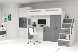 MAX 4 80X200 egyszemélyes ifjúsági ágy matraccal és íróasztallal, grafit színű