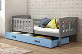 KUBUŚ 90X200 egyszemélyes ifjúsági ágy fiókkal, grafit/kék