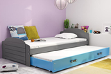 LILI 90X200 kihúzható ifjúsági ágy fiókkal, grafit/kék