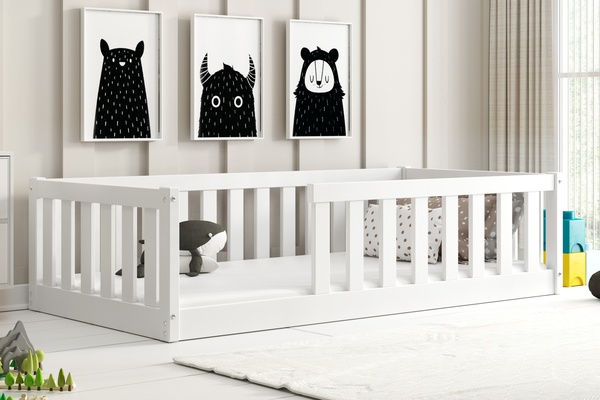 Gyermek egyszintes ágy 90x190 - Bella Sima fehér