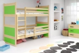 Junior emeletes ágy RICO 90X200, fenyő/zöld