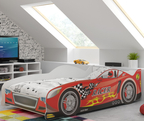 Cars egyszemélyes ágy 80X160 matraccal, piros
