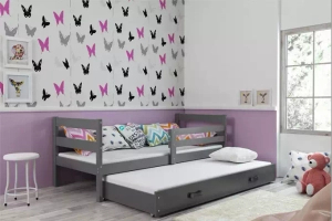 Éric 90x190 trundle tiniágy matraccal és fiókkal, szürke