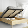 Fából készült ágy 160x200 - kontinentális fenyőfa, emelőkerettel