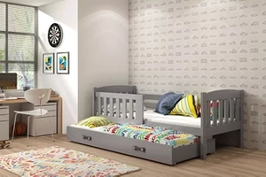 Kihúzható ifjúsági ágy KUBUŚ 90X200 fiókkal, grafit