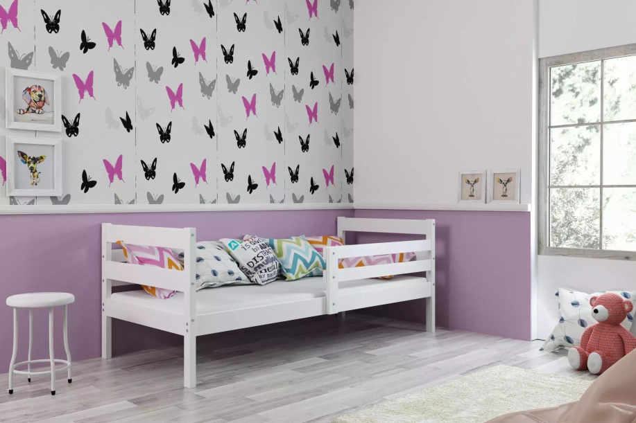 Ifjúsági egyszemélyes ágy ERYK 90X200 matraccal, fehér színben