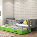 Jacquot 90x190 tini franciaágy fiókkal, szürke/zöld