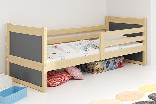 Egyszemélyes ifjúsági ágy RICO 90X200 matraccal, fenyő/grafit