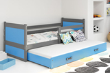 RICO 90X200 kihúzható ifjúsági ágy fiókkal, grafit/kék