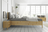 Fából készült ágy 160x200 - kontinentális fenyőfa, emelőkerettel