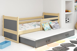 RICO 80X190 kihúzható ifjúsági ágy matraccal és fiókkal, fenyő/grafit