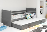 RICO 90X200 kihúzható ifjúsági ágy fiókkal, grafit