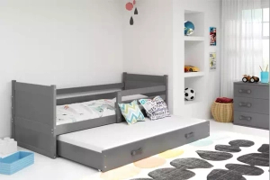 Rico tini franciaágy 90x190, matraccal és fiókkal, szürke