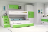 Háromszemélyes tizenéves ágy MAX 3 120X200 fiókkal, zöld színű