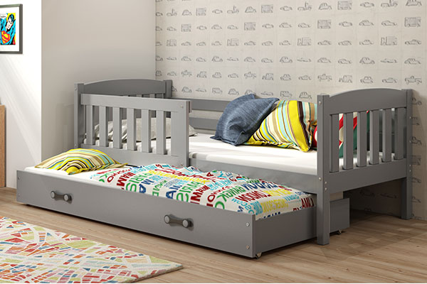 Kihúzható ifjúsági ágy KUBUŚ 90X200 fiókkal, grafit