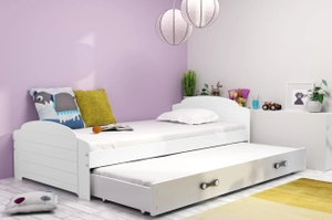 Kihúzható ifjúsági ágy LILI 90X200 fiókkal, fehér színben