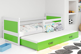 RICO 90X200 kihúzható ifjúsági ágy fiókkal, fehér/zöld