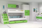 Ifjúsági emeletes ágy MAX 3 120X200 fiókkal, zöld színű