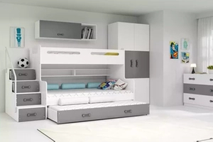 Háromágyas tizenéves ágy MAX 3 120X200 fiókkal, grafit