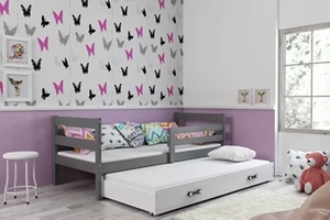 Kihúzható ifjúsági ágy ERYK 90X200 fiókkal, grafit/fehér