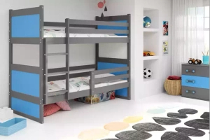Rico tini emeletes ágy 90x190, szürke/kék
