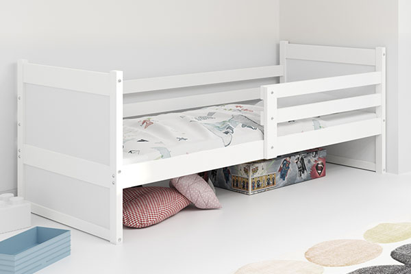 Junior egyszemélyes ágy RICO 90X200 matraccal, fehér színben