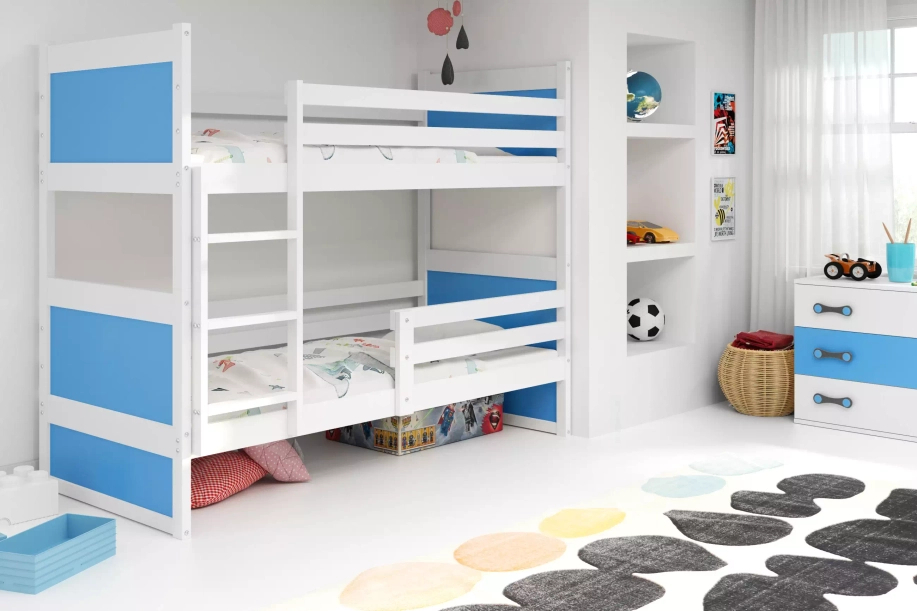 Ifjúsági emeletes ágy RICO 90X200, fehér/kék
