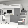 MAX 4 80X200 egyszemélyes ifjúsági ágy, íróasztallal, grafit