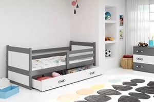 Ifjúsági egyszemélyes ágy RICO 90X200 matraccal és fiókkal, grafit/fehér